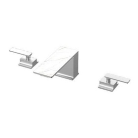 PEILUO Series 1LP590107 Bathroom Sink Basin Faucets 2 Handle 3 Hole Waterfall Vanity Mixer