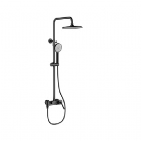 DURUO Series Gold Shower Faucet With Valve Round Rain Shower Head Combo Set System