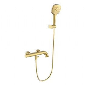 High performance customized Hotel bathroom Three Functions Copper shower faucets thermostatic wall mounted Hight Pressure Waterfall Rainfall shower set