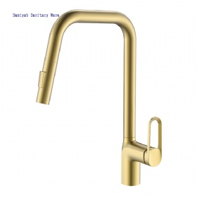 Long Neck Single Handle Pull Down Kitchen Sink Faucet  with Sprayer Kitchen Faucet Outlet Waterfall Sink Kitchen Faucet with Base