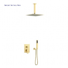 Factory Price Bathroom  Wall Mount Shower Set Economize on water Shower Mixer Faucet Set Large area rainfall 2 functions square ceiling shower set