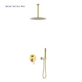 Bathroom Concealed Shower Set Rainfall Double Function Shower Mixers  pressure balance valve with Hand Shower Head Round CE Certificate