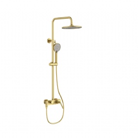 DURUO Series Gold Shower Faucet With Valve Round Rain Shower Head Combo Set System