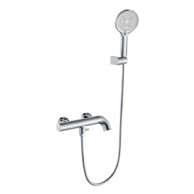 High performance customized Hotel bathroom Three Functions Copper shower faucets thermostatic wall mounted Hight Pressure Waterfall Rainfall shower set