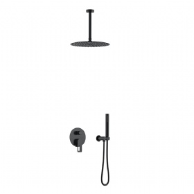 Bathroom Concealed Shower Set Rainfall Double Function Shower Mixers  pressure balance valve with Hand Shower Head Round CE Certificate