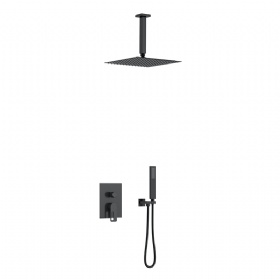 Factory Price Bathroom  Wall Mount Shower Set Economize on water Shower Mixer Faucet Set Large area rainfall 2 functions square ceiling shower set