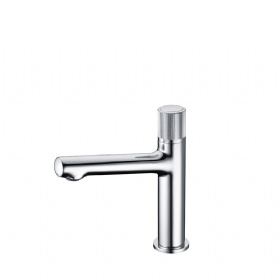 Bathroom Basin Faucet Deck Mounted Widespread  Mixer Taps Basin Single Handle Hot And Cold Basin Faucet Short Round Tap Faucet