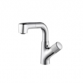 Modern Design  simple Single Handle Home Use Pull Out Basin Faucet Hot And Cold Water Mixer Tap Rotatable Bathroom Taps splash-proof faucet