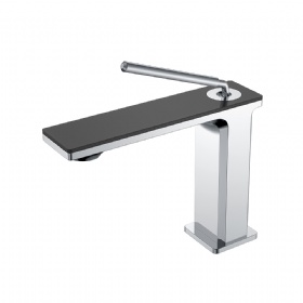 Nordic Style Square Single Hole Hot And Cold Bath Cabinet Washbasin Faucet  Countertop Mounted  Basin Faucet