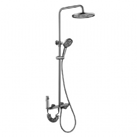 Manufacturer Apartment Building Full Set Hardware Bathroom Modern Simple Design Big Round Bath Shower Pressurized 4 Function Hand Shower Mixer Faucet Set