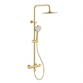 Fashionable Piano Style Shower System Wall Mounted Bathroom Shower Set Brass Thermostatic Rainwater Shower Faucet