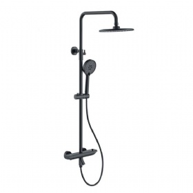 Fashionable Piano Style Shower System Wall Mounted Bathroom Shower Set Brass Thermostatic Rainwater Shower Faucet