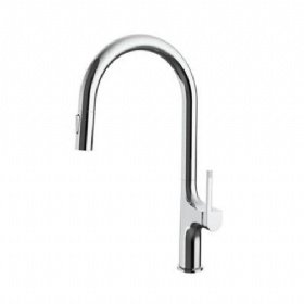 Wholesale High Arc Single Handle Deck Mounted Pull Down Kitchen Mixer Faucet One Hole New Kitchen Pull out Sprayer Taps Faucets