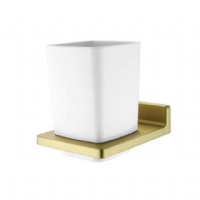 Luxury  Wall Mount Modern Home Bathroom Accessories Tumbler Cup Toothbrush Holder  Cup Holder Tray Classic Square Toothbrush Holder