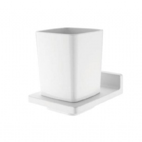 Luxury  Wall Mount Modern Home Bathroom Accessories Tumbler Cup Toothbrush Holder  Cup Holder Tray Classic Square Toothbrush Holder