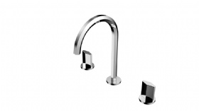 Bruce Series Bathroom Sink Faucet 2 Handles 3 Holes Luxury Waterfall Cold&Hot Wash Basin Mixer Tap for Lavatory