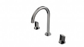 Bruce Series Bathroom Sink Faucet 2 Handles 3 Holes Luxury Waterfall Cold&Hot Wash Basin Mixer Tap for Lavatory