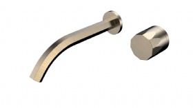 Bruce Series Luxury Gold Bathroom Sink Faucet With Round Handle 2 Holes Waterfall Cold/Hot Wash Basin