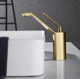 DURUO Series Gold Solid Brass Bathroom Sink Faucet Basin Vanity Single Handle Mixer Tap