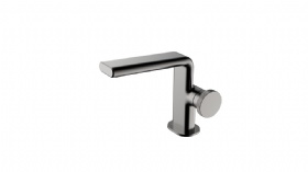 The Latest Intelligent Cold And Hot Bathroom  Basin Faucet Mixer Deck Mounted Bathroom Basin Tap Brass Spiral Type Rotating Handle Square Basin Faucets