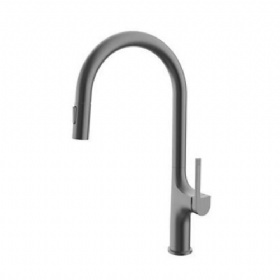 Wholesale High Arc Single Handle Deck Mounted Pull Down Kitchen Mixer Faucet One Hole New Kitchen Pull out Sprayer Taps Faucets